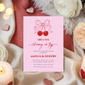 Invitation Cherry on Top Cherry  Bow Girl  Baby Shower