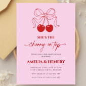 Invitation Cherry on Top Cherry  Bow Girl  Baby Shower