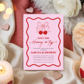 Invitation Cherry on Top Cherry  Bow Girl  Baby Shower