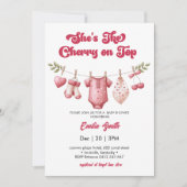 Invitation Cherry on Top clothesline Baby Shower (Devant)