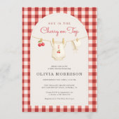 Invitation Cherry on Top Clothesline Photo Baby Shower (Devant)