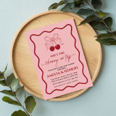Invitation Cherry on Top doodle Bow Fille Baby Shower