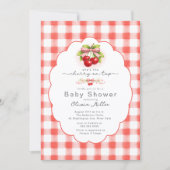 Invitation Cherry on Top Gingham Baby Shower (Devant)