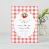 Invitation Cherry on Top Gingham Baby Shower (Debout devant)