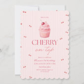 Invitation Cherry on top girl 1st birthday (Devant)