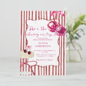 Invitation Cherry On Top Pink Disco Balls Bridal Shower (Debout devant)