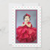 Invitation Cherry Pink Coquette Bow photo de premier annivers (Dos)