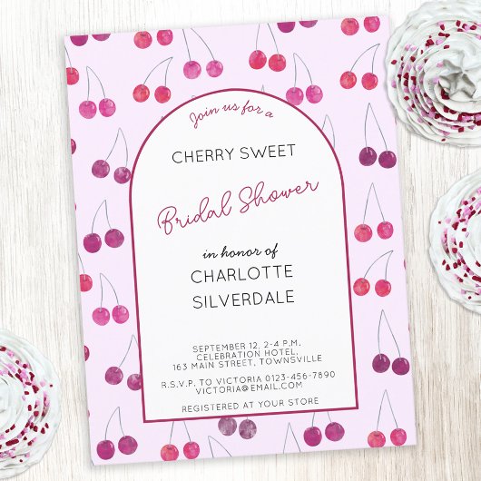 Invitation Cherry Pink de douche nuptiale