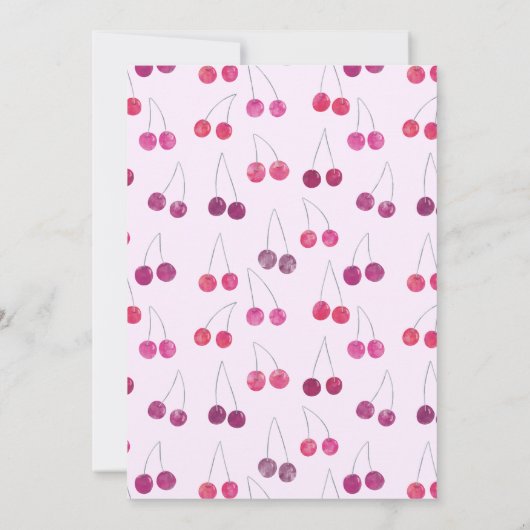 Invitation Cherry Pink Première fête d'anniversaire Invitatio (Dos)