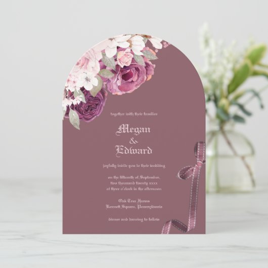 Invitation Cherry Plum Rose (Debout devant)