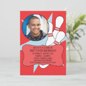 Invitation Cherry Red Pas Le Temps D'Épargner Bowling Party P (Debout devant)