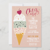 Invitation Cherry sur le dessus Baby shower de crème glacée I (Devant)