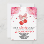 Invitation Cherry sur le haut de l'ensemble d'invitation de d (Devant)