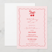 Invitation Cherry sur le sommet de la douche nuptiale Invitat (Devant / Derrière)