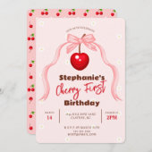 Invitation Cherry Sweet Anniversaire (Devant / Derrière)