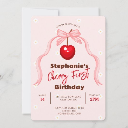 Invitation Cherry Sweet Anniversaire (Devant)