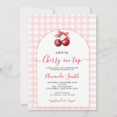 Invitation Cherry Sweet Baby shower rose cerise sur le dessus (Devant)