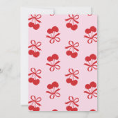 Invitation Cherry Sweet Elegant Main Drawn Baby Girl Douche (Dos)