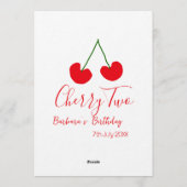 Invitation Cherry two 2nd birthday red cherry kids simple  (Dos)