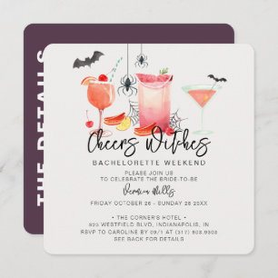 Invitation Chers sorcières Halloween Bachelorette Week-end