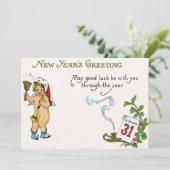 Invitation Cherub Angel Holly Calendrier Bell Horn (Debout devant)