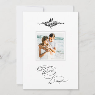 Invitation *~* Cherub victorienne PHOTO AR6 RSVP + Mariage QR