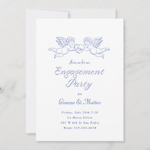 Invitation Cherubs Tenir la partie d'engagement des couples c
