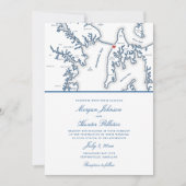 Invitation Chesapeake Bay Beach Club Elégant Mariage de la Ma (Devant)