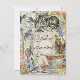 Invitation Cheshire Chat Alice Wonderland Classic