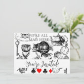 Invitation Cheshire Chat classique alice au merveilleux fou (Debout devant)