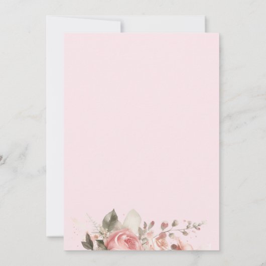 Invitation Cheval 1er Anniversaire Fille Fleurs Roses Saddup! (Dos)