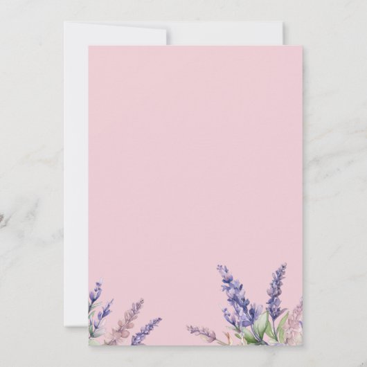 Invitation Cheval 5e Anniversaire Fille Violet Floral Saddup (Dos)