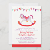 Invitation Cheval à bascule Baby shower Beled bébé rouge (Devant)