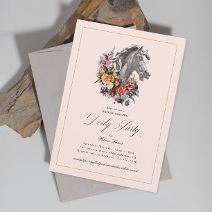 Invitation Cheval à la guirlande florale Élégant Derby Party