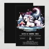 Invitation Cheval adorable Whimsy Anniversaire (Devant / Derrière)