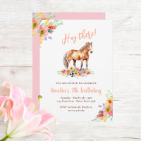 Cheval Anniversaire Floral Pony rose