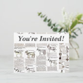 Invitation Cheval Antique Publicité Journal Art (Debout devant)