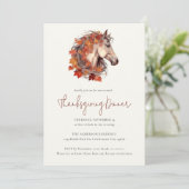 Invitation Cheval Automne Élégant Moderne Equestre Thanksgivi (Debout devant)