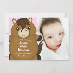 Invitation Cheval Baby shower rose