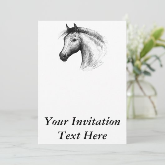 Invitation Cheval : Blanc (Debout devant)