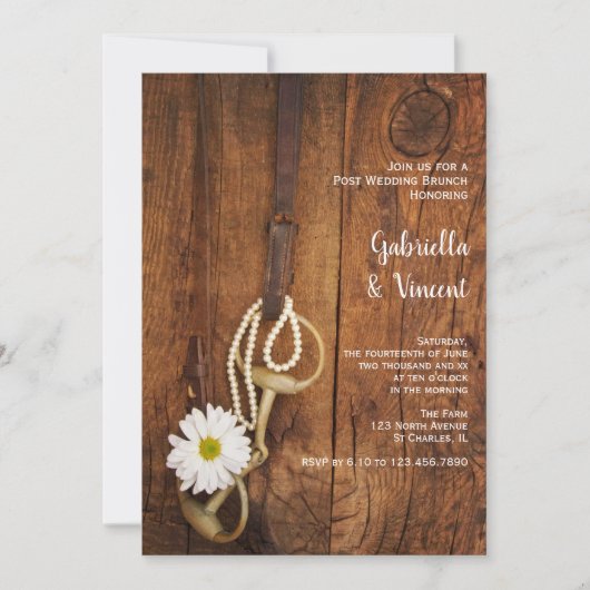 Invitation Cheval Blanc Bit Western Post Mariage Brunch (Devant)