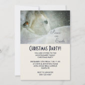 Invitation Cheval blanc et oiseau à la fête de Noël d'hiver (Devant)