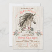 Invitation Cheval blanc fille Quinceañera 15e anniversaire In (Devant)