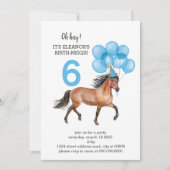 Invitation Cheval Bleu Anniversaire //Oh Hay C'est votre neig (Devant)