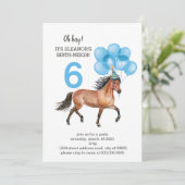 Invitation Cheval Bleu Anniversaire //Oh Hay C'est votre neig (Debout devant)