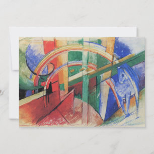 Invitation Cheval bleu avec arc-en-ciel de Franz Marc