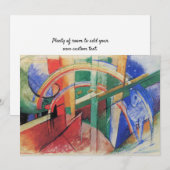 Invitation Cheval bleu avec arc-en-ciel de Franz Marc (Devant / Derrière)