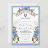 Invitation Cheval bleu clair Charro occidental Quinceanera (Devant)