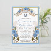 Invitation Cheval bleu clair Charro occidental Quinceanera (Debout devant)