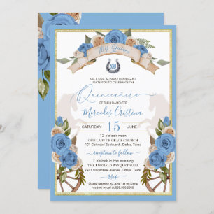 Invitation Cheval bleu clair Charro occidental Quinceanera